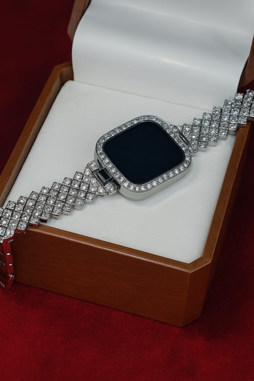 Luxurious Gemstone - encrusted Digital Watch
