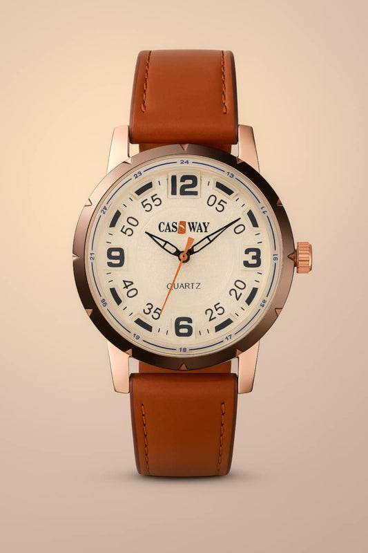 CASSRAY Quatrz Watch with Leather Strap