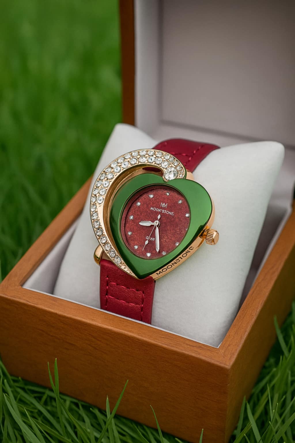 Moonstone Heart & Crescent Designer Watch