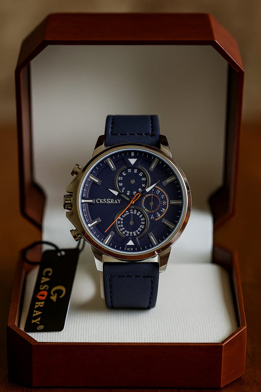 Cassray Cornograph Watch with Leather Strap
