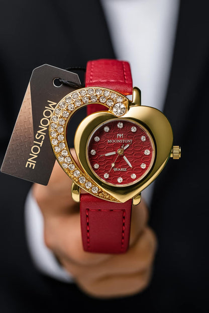 Moonstone Heart & Crescent Designer Watch